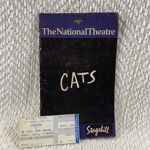 Cats at The National Theatre December‎ 1993 Playbill W/ Ticket Vintage Chanel Ad